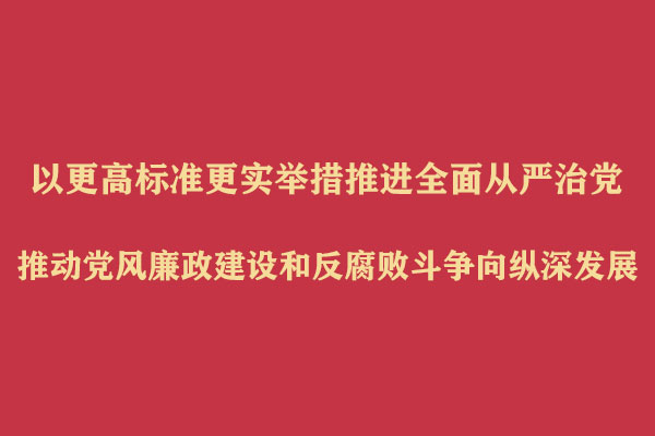 以更高标准更实举措推进全面从严治党 推动党风廉政建设和反腐败斗争向纵深发展
